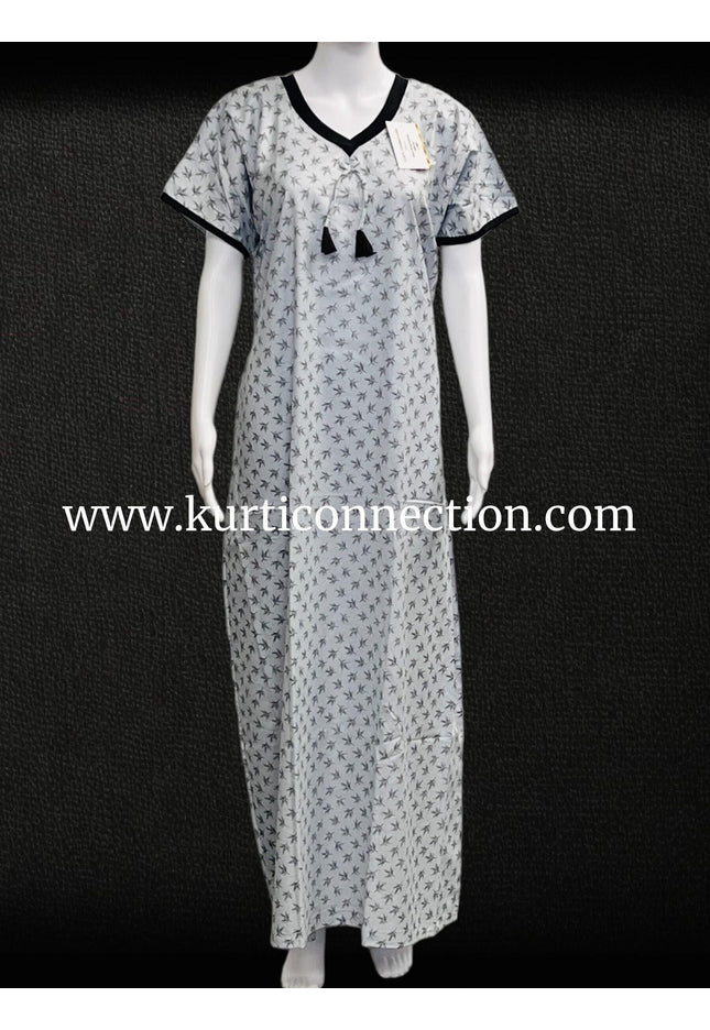 9126 soft cotton nighty, Indian nighty - Kurti Connection USA