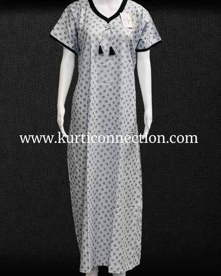 9126 soft cotton nighty, Indian nighty - Kurti Connection USA