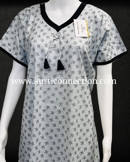 9126 soft cotton nighty, Indian nighty - Kurti Connection USA