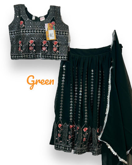 Chiffon lehenga Choli set for kids/ girls - Kurti Connection USA