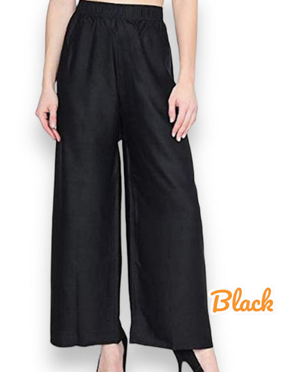 Black rayon palazzo - Kurti Connection USA