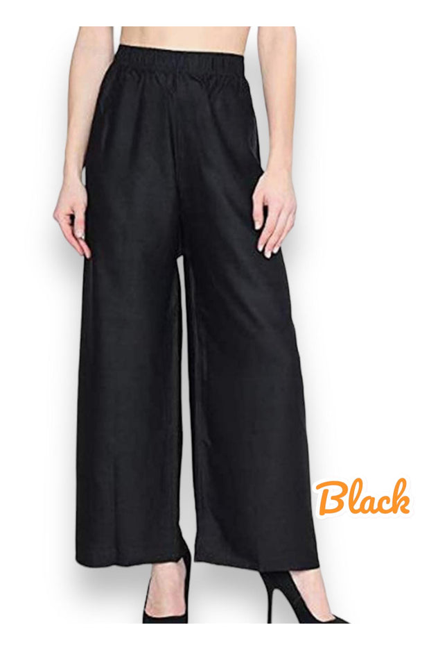 Black rayon palazzo - Kurti Connection USA