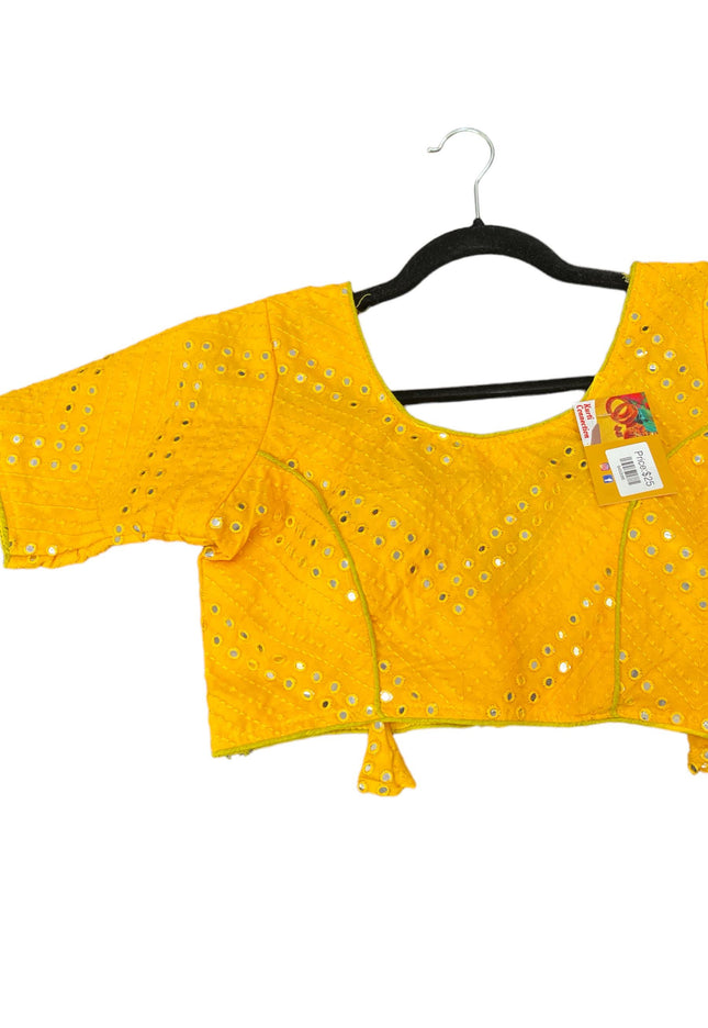Georgette mirror work blouse - Kurti Connection USA