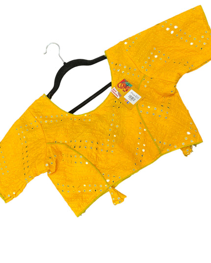 Georgette mirror work blouse - Kurti Connection USA