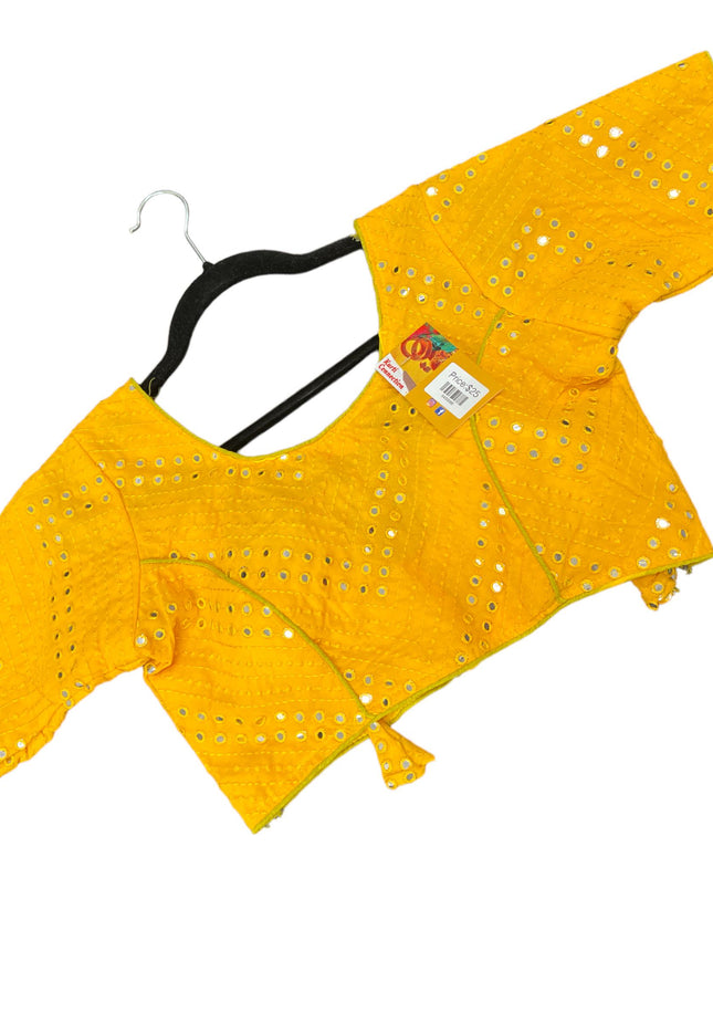 Georgette mirror work blouse - Kurti Connection USA