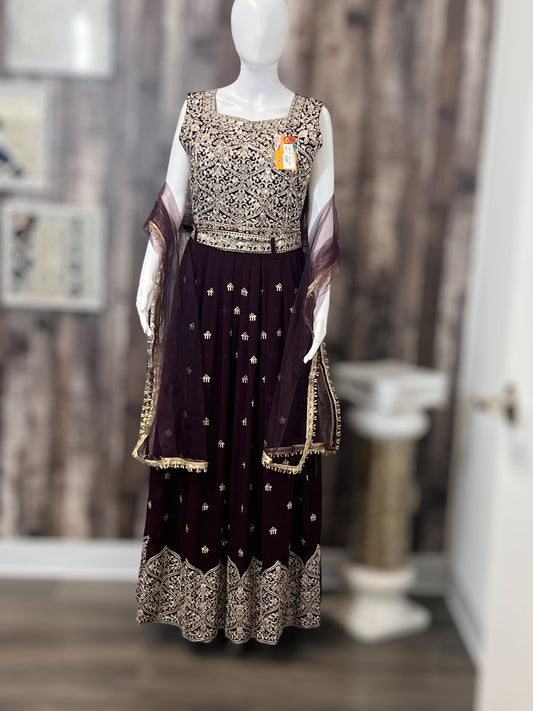 Georgette long gown , Party wear gown