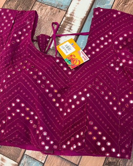 Georgette mirror work blouse - Kurti Connection USA