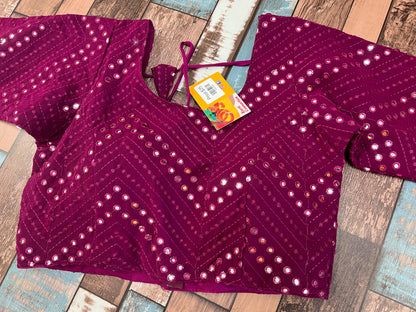 Georgette mirror work blouse