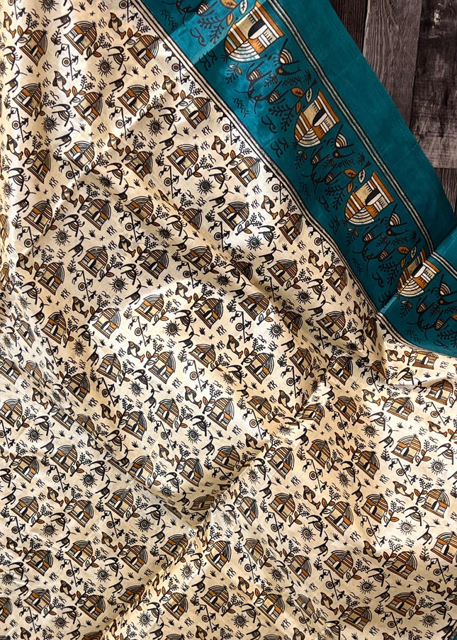 Printed silk saree - Kurti Connection USA