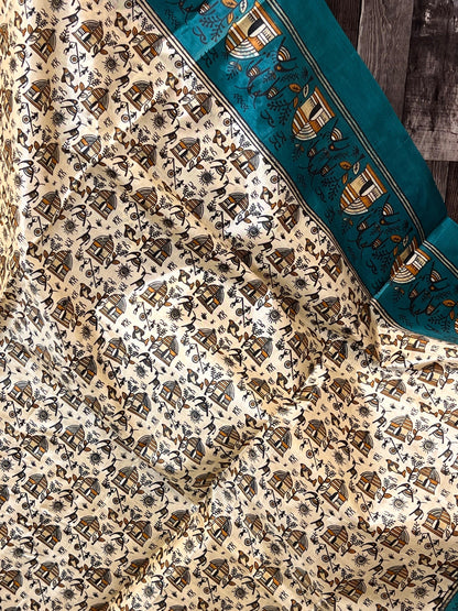 Printed silk saree