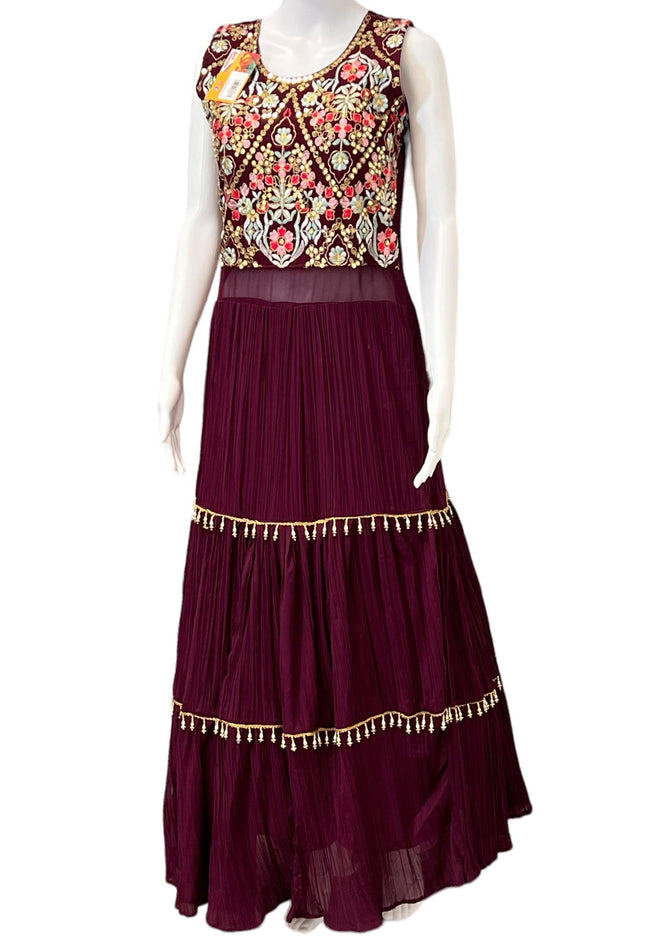 Georgette long gown - Kurti Connection USA