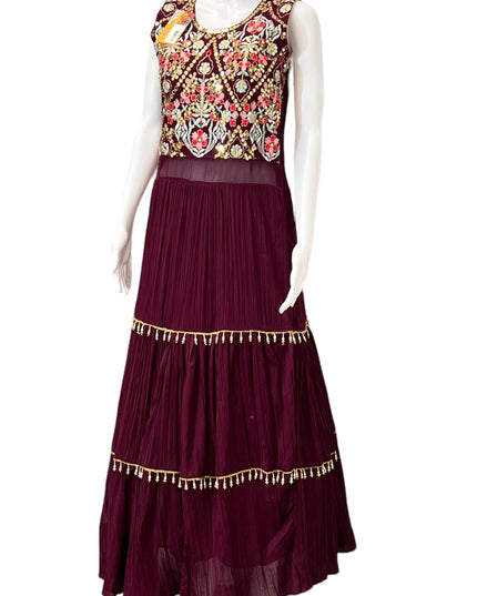 Georgette long gown - Kurti Connection USA