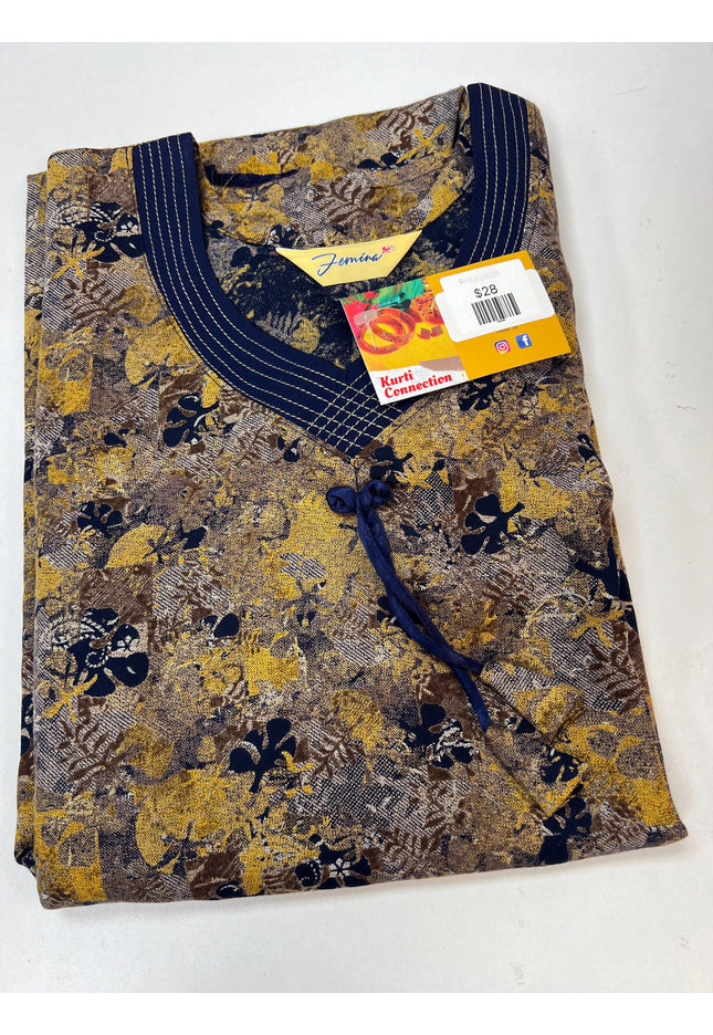 Short sleeves nighty | rayon nighty - Kurti Connection USA