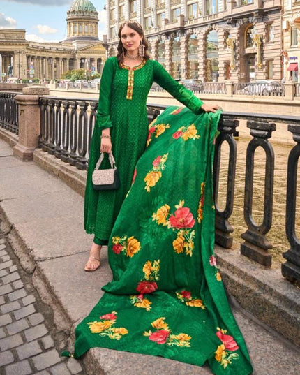 Alamzeb | chinon silk long kurtis - Kurti Connection USA
