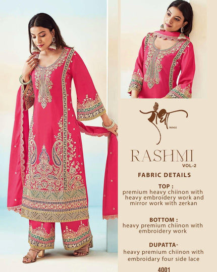 Rashmi | chinon silk party wear suits | Sharara - Kurti Connection USA