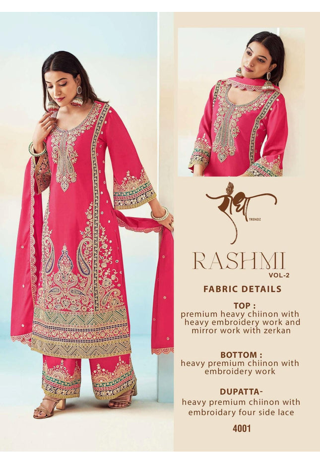 Rashmi | chinon silk party wear suits | Sharara - Kurti Connection USA