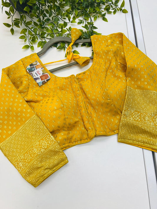 Yellow chiffon blouse | front hooks