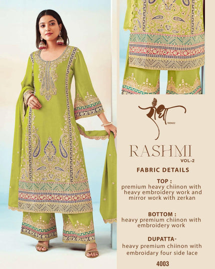 Rashmi | chinon silk party wear suits | Sharara - Kurti Connection USA
