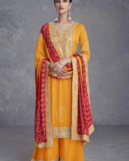 Takshvi | Chinon silk party wear suits - Kurti Connection USA
