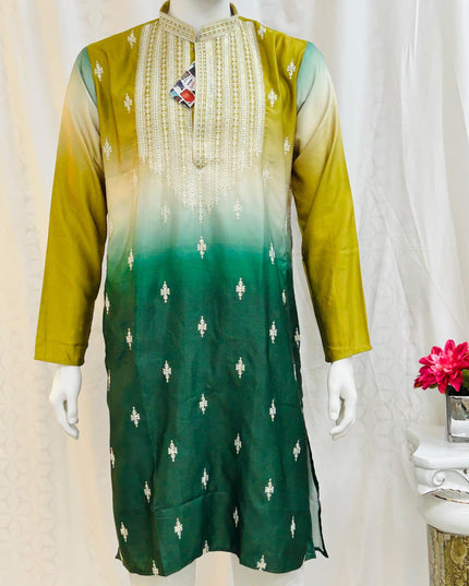 Dual shade Kurta pajama set - Kurti Connection USA