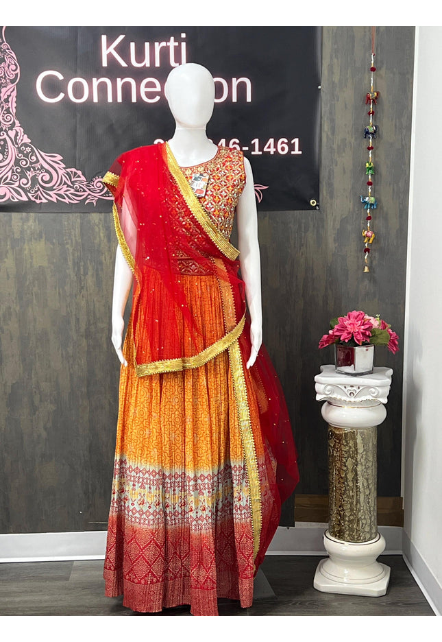 Bandhani print Lehenga choli set - Kurti Connection USA
