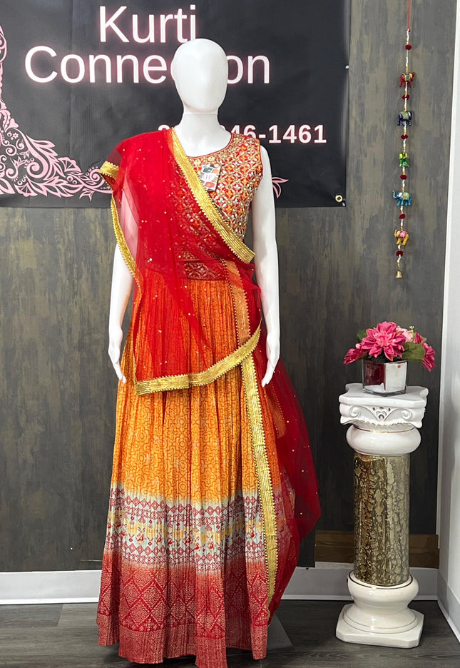 Bandhani print Lehenga choli set - Kurti Connection USA