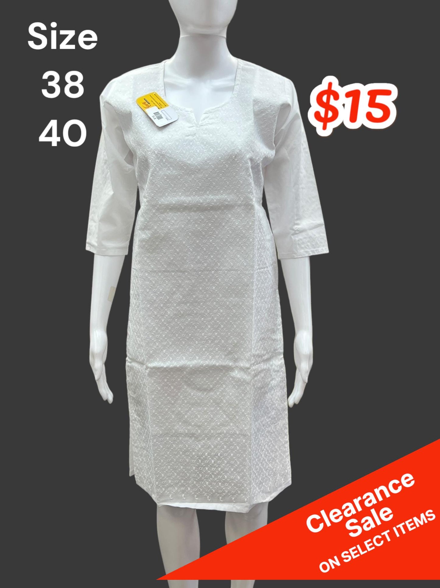 Cotton white Kurti for kids