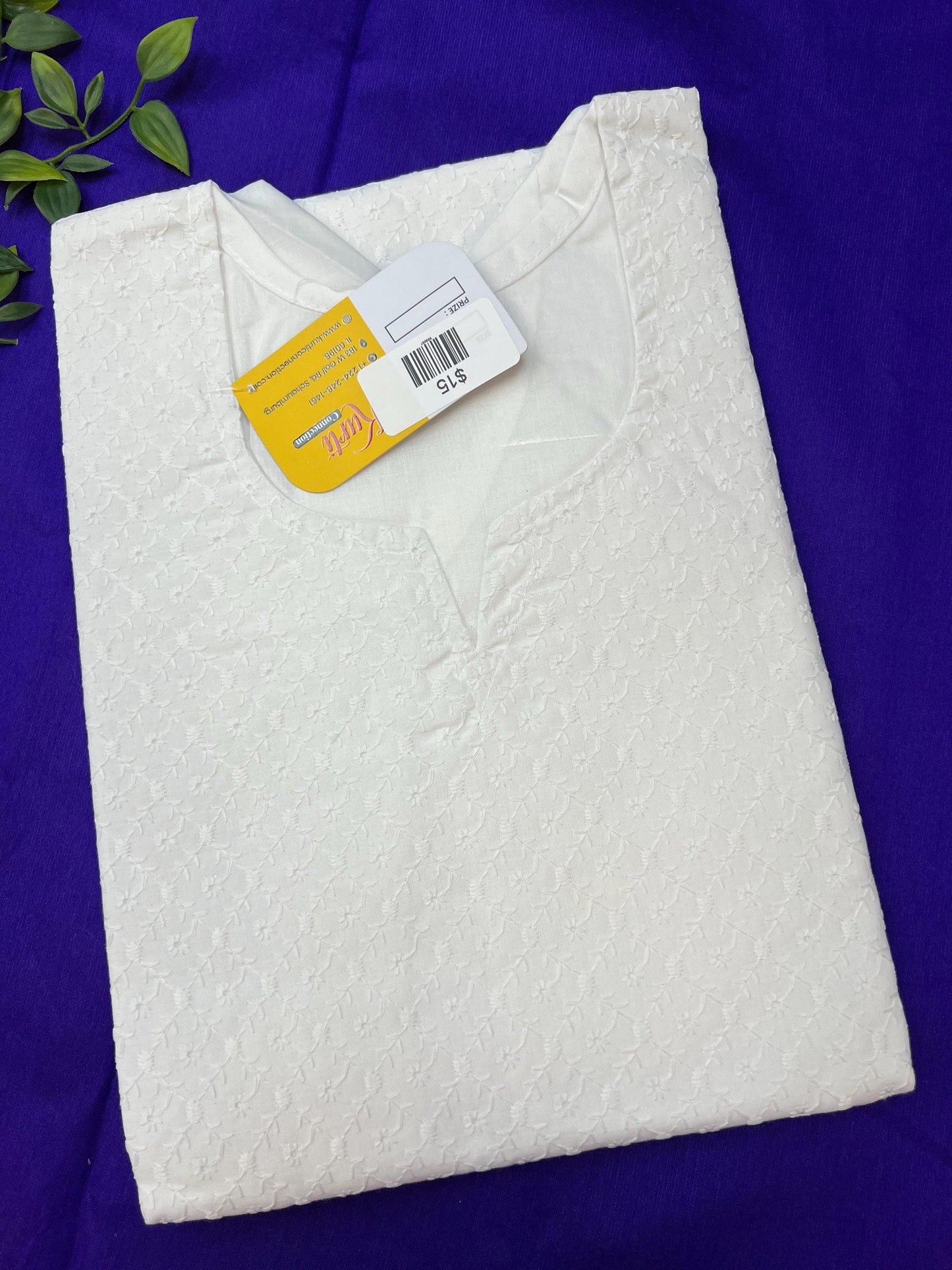 Cotton white Kurti for kids