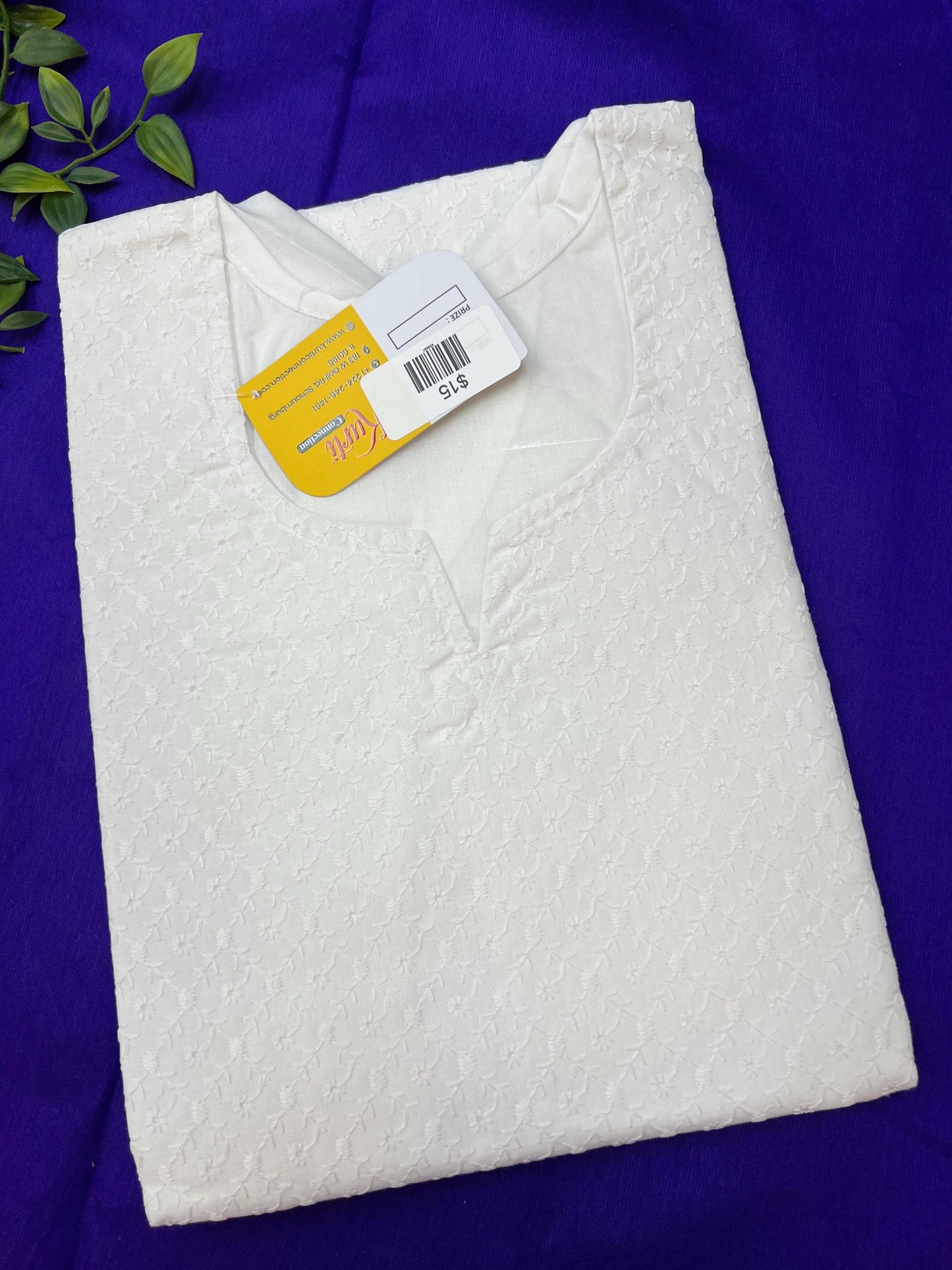 Cotton white Kurti for kids
