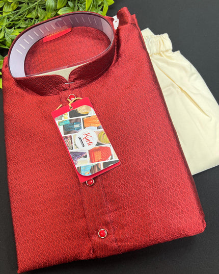 HTM Maroon silk kurta 38 - Kurti Connection USA