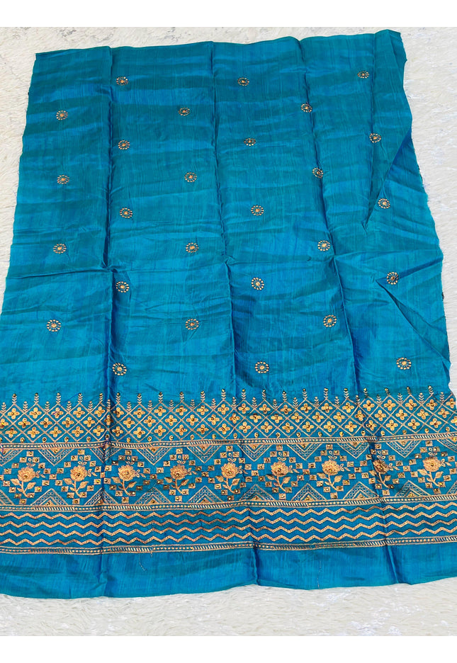 Embroidered blouse piece / unstitched blouse piece / silk material - Kurti Connection USA