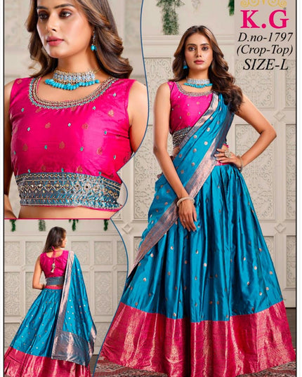 Silk Lehenga choli set - Kurti Connection USA