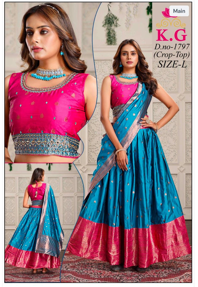 Silk Lehenga choli set - Kurti Connection USA