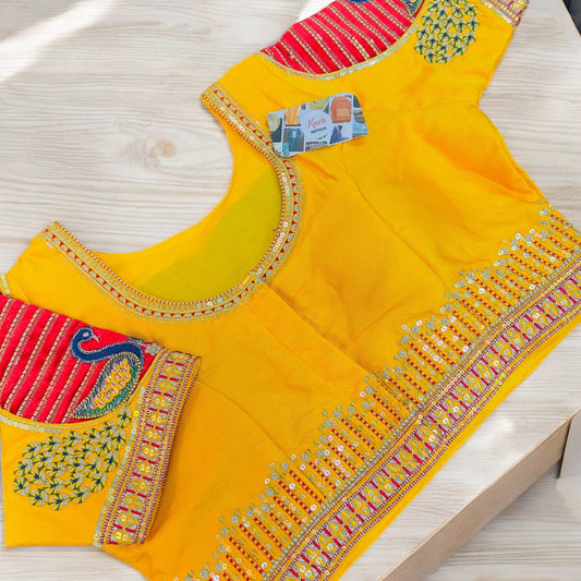 Silk heavy party wear blouse