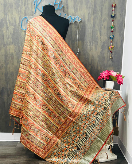 Digital print silk dupatta - Kurti Connection USA