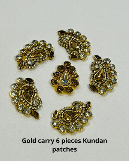 Kundan patches for dresses, sewing supplies , decorative patches - Kurti Connection USA