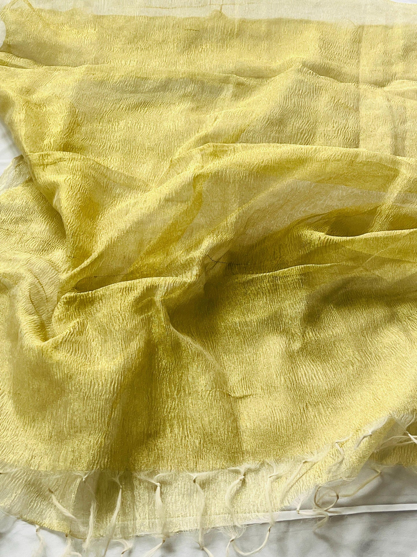 Pure tissue golden dupatta