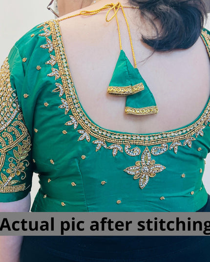 Maggam work blouse pieces - Kurti Connection USA