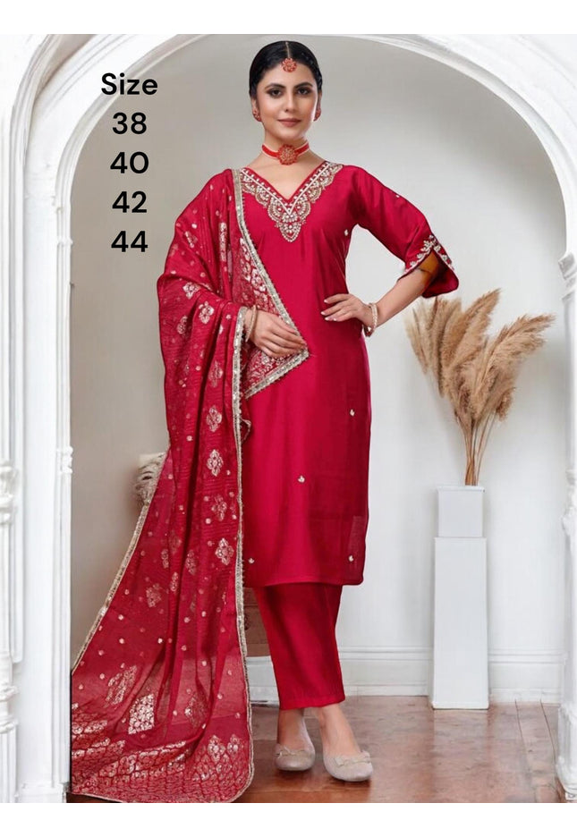 Silk party wear Suit - Kurti Connection USA