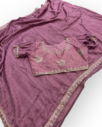 Fancy crape silk saree - Kurti Connection USA
