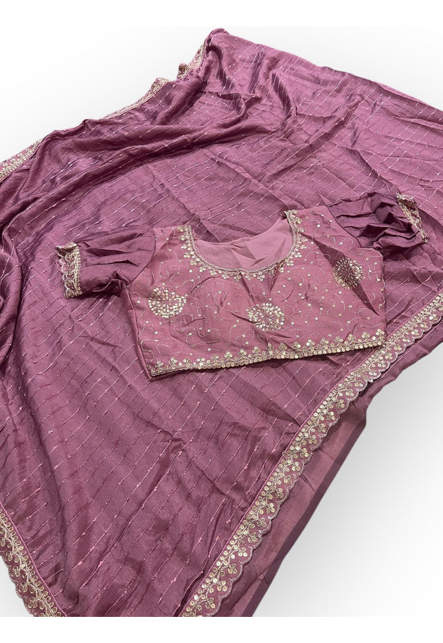 Fancy crape silk saree - Kurti Connection USA