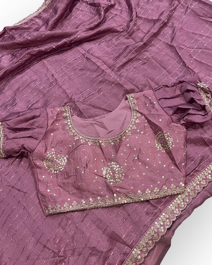 Fancy crape silk saree - Kurti Connection USA