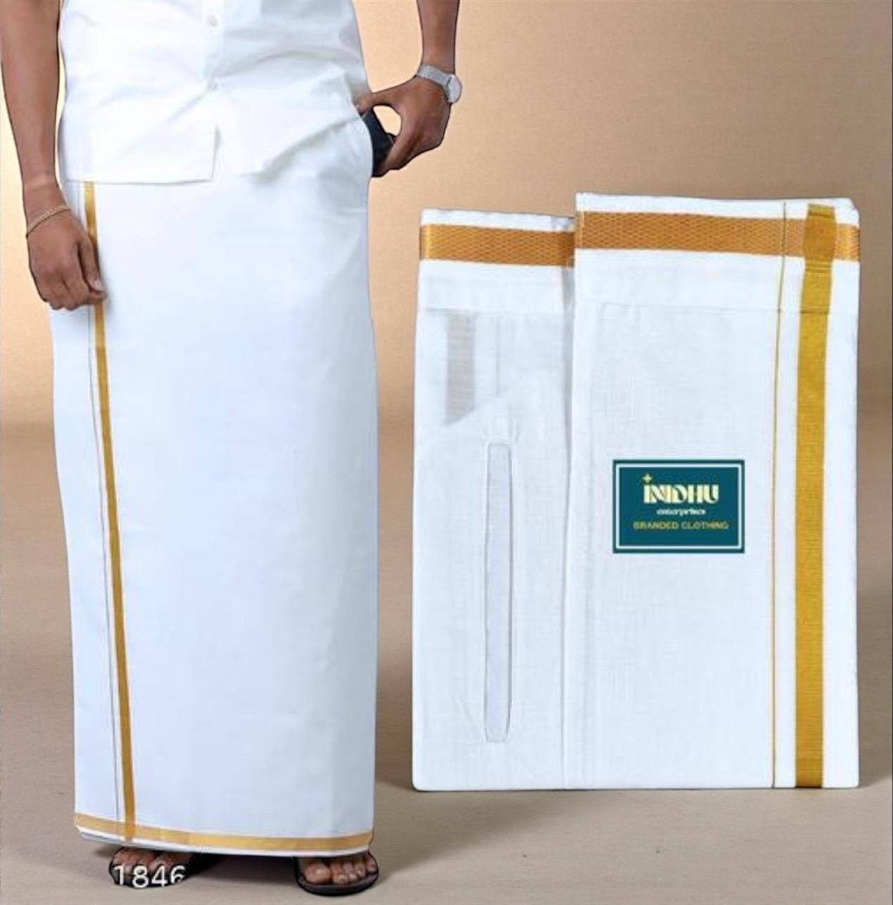 Premium South Indian Mens White Cotton Dhoti | readymade dhoti | dhoti with pocket by Etsy