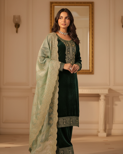 Velvet salwar suit