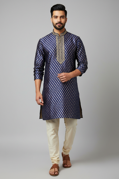 Silk short kurta for men by Kurti Connection USA