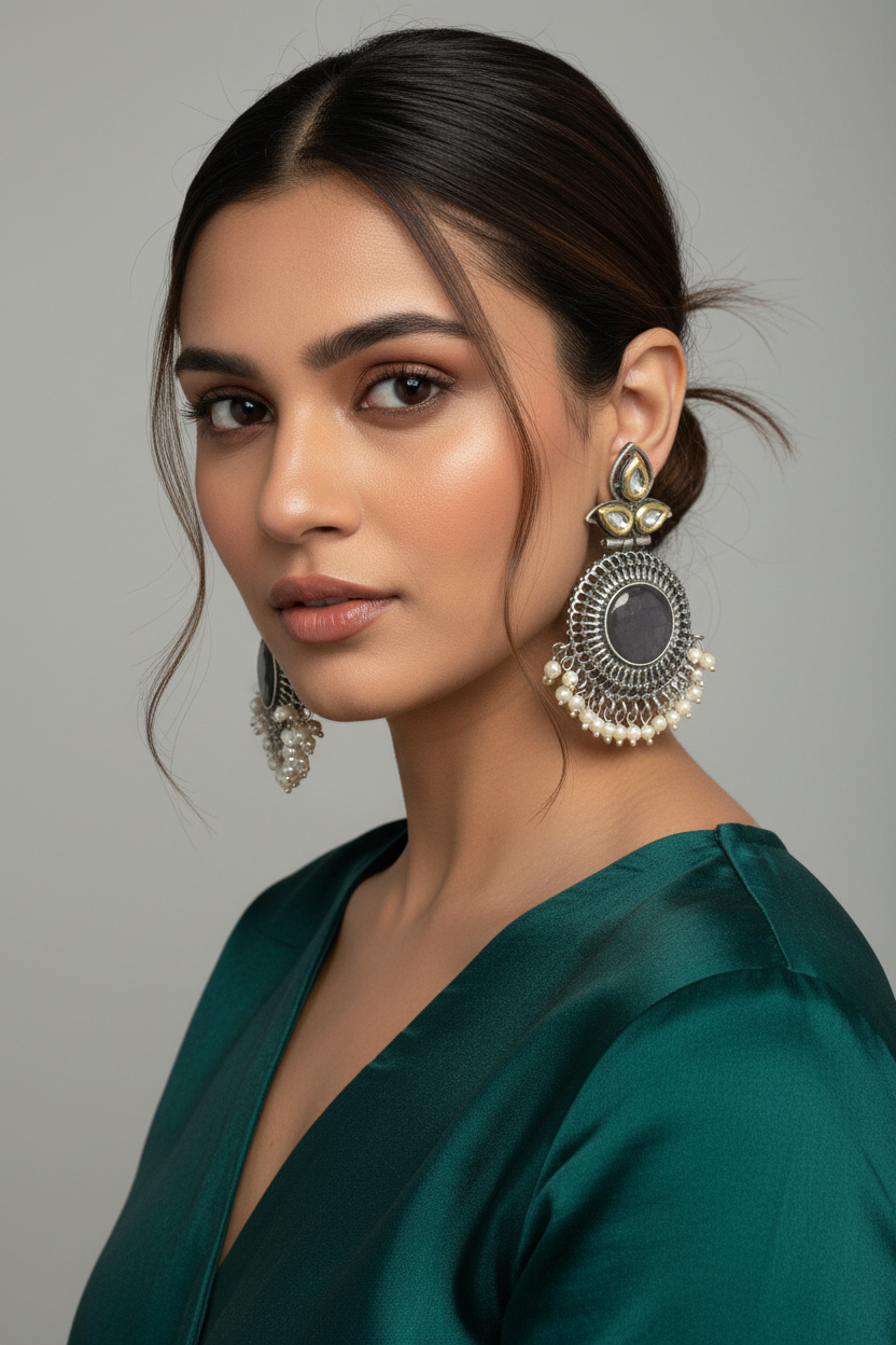 Dual tone earrings by Kurti Connection USA