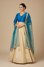 Teal blue blouse by Kurti Connection USA
