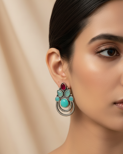 Antique silver finish earrings