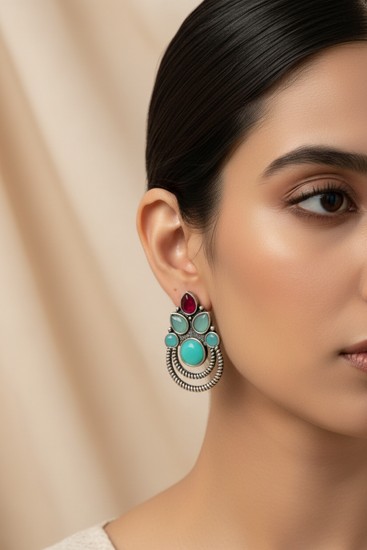 Antique silver finish earrings