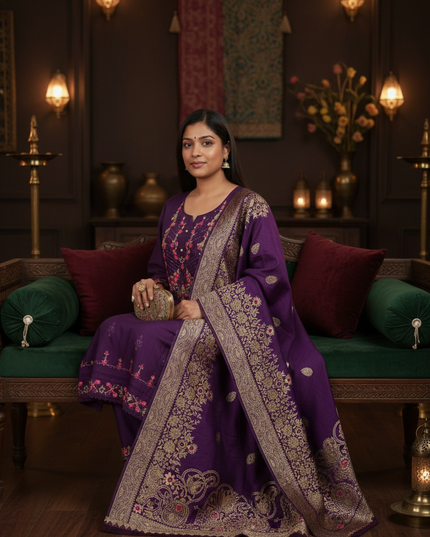 Cotton silk Kurti set with banarasi dupatta